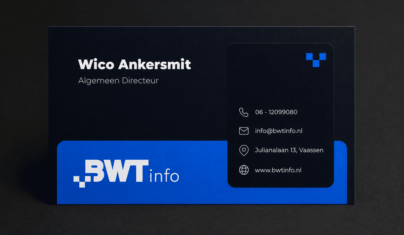 BWT Info business card, details