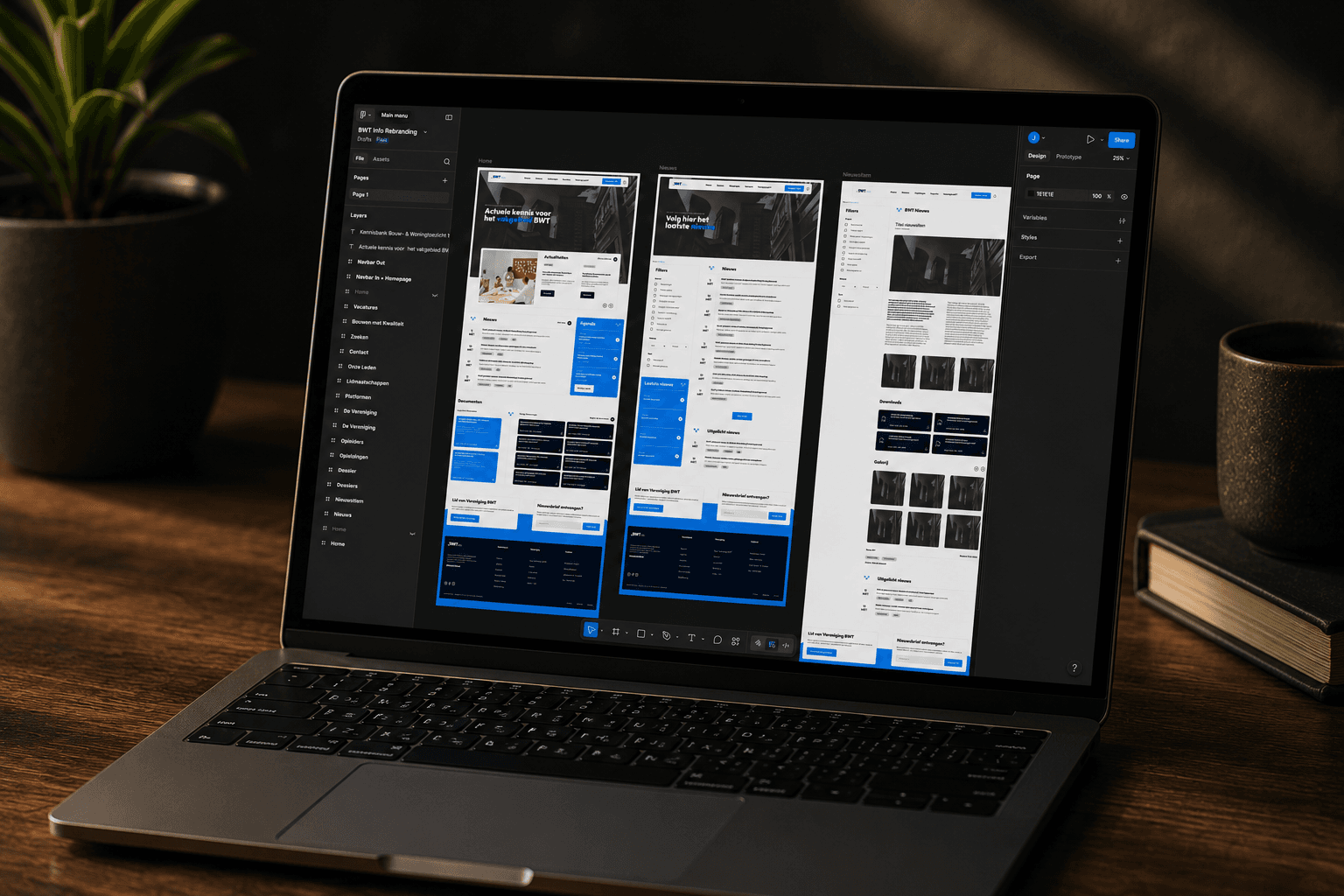 BWT Info wireframes and layout explorations